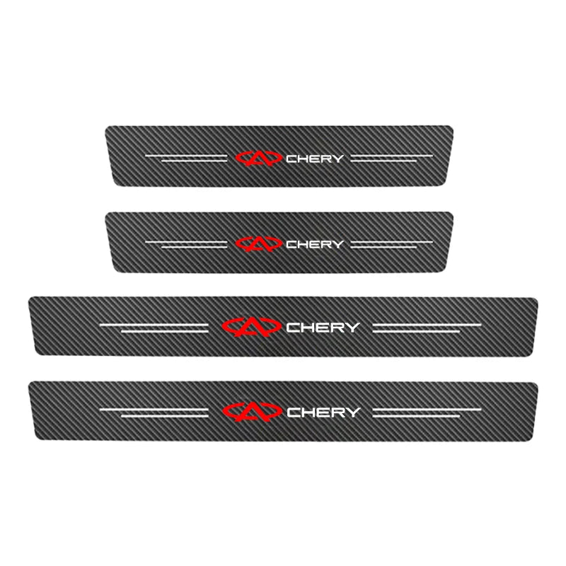 4pcs Car Threshold Protection Decorative Sticker For Chery Tiggo 2 3 4 7 8 Pro QQ Iq Fulwin Blossom Fulwin Arrizo