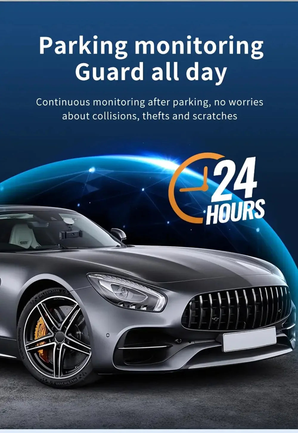 3 Lens Car DVR 4K WIFI GPS Car Dash Cam Video Recorder 1080P inside Front and Rear View Cameras 24H Parking Monitor Black Box