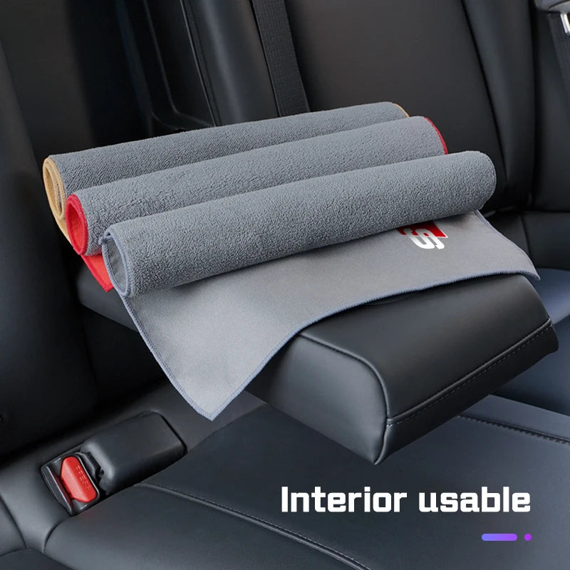 Super Absorbent Suede Coral Car Wash Towel Cleaning Cloth For Audi S A3 A4 A5 Q5 A1 A6 RSQ3 B8 B6 B7 B9 S4 S6 Auto Washing Rag