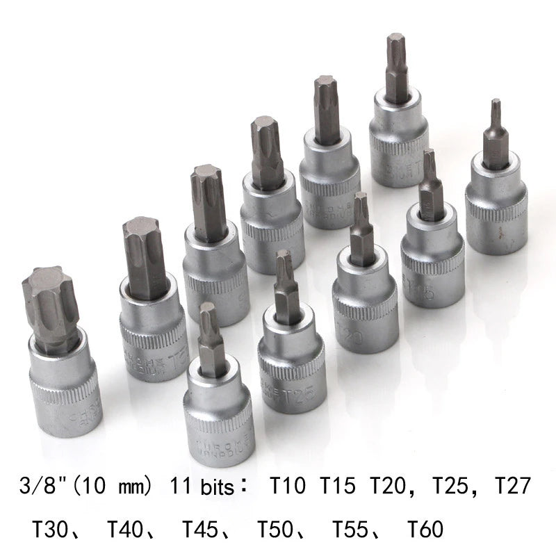 High-quality 34Pcs Torx Star Sockets & Bit Set Male / Female E-Security Bits Drive Handheld Tool Torque Star Socket