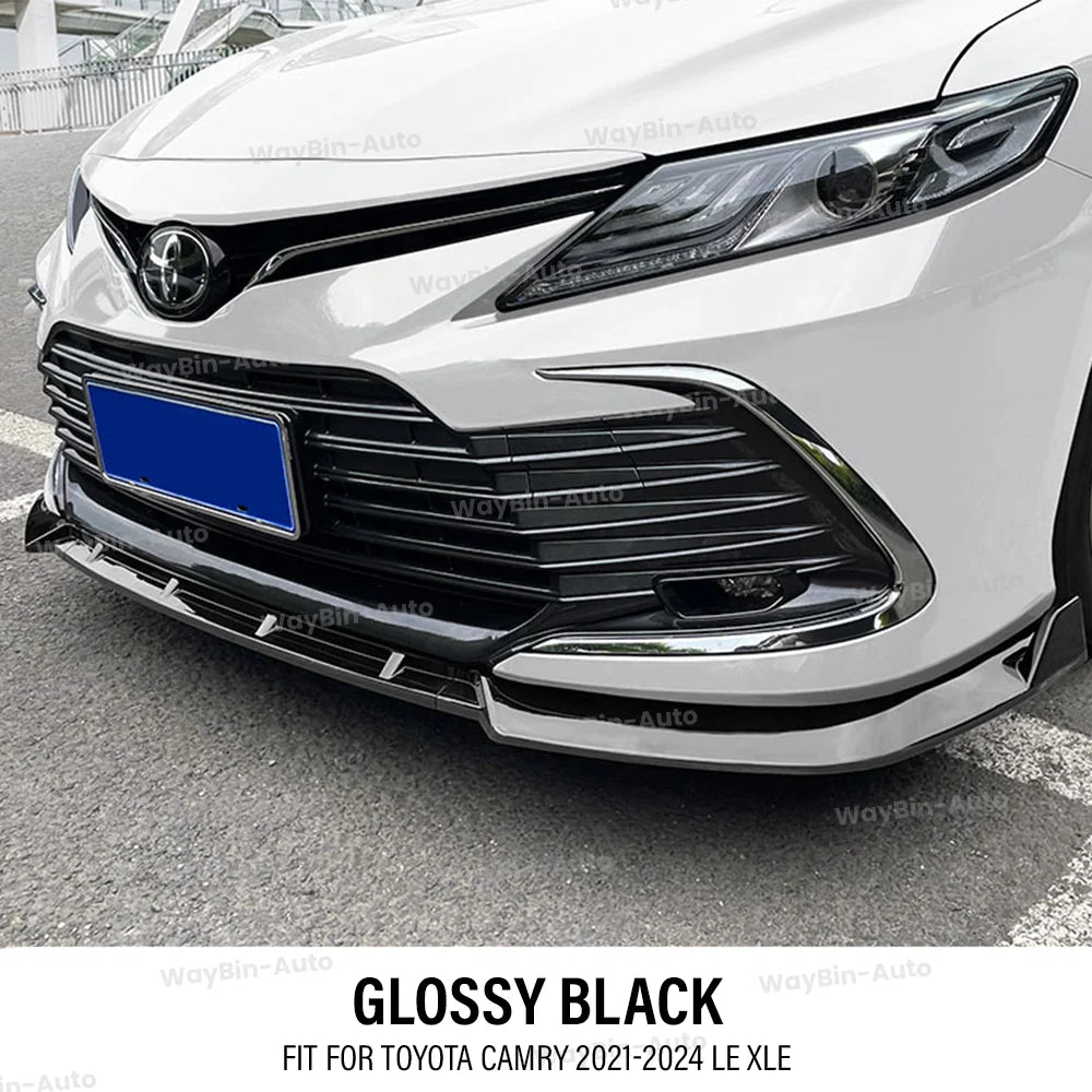 TRD Sport Front Body Kits For Toyota Camry LE SE XLE XSE 2021-2024 ABS Tuning Front Bumper Lip Side Splitter Spoiler Accessories