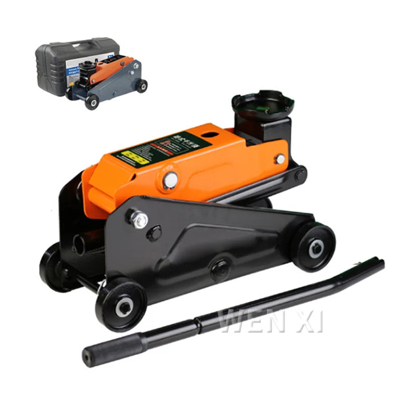 2Ton Hydraulic Trolley Steel Jack Flat Lifting Height 145-400mm 360° Wheels Car Lifter Axle Stand for Workshop Home Lifting Tool