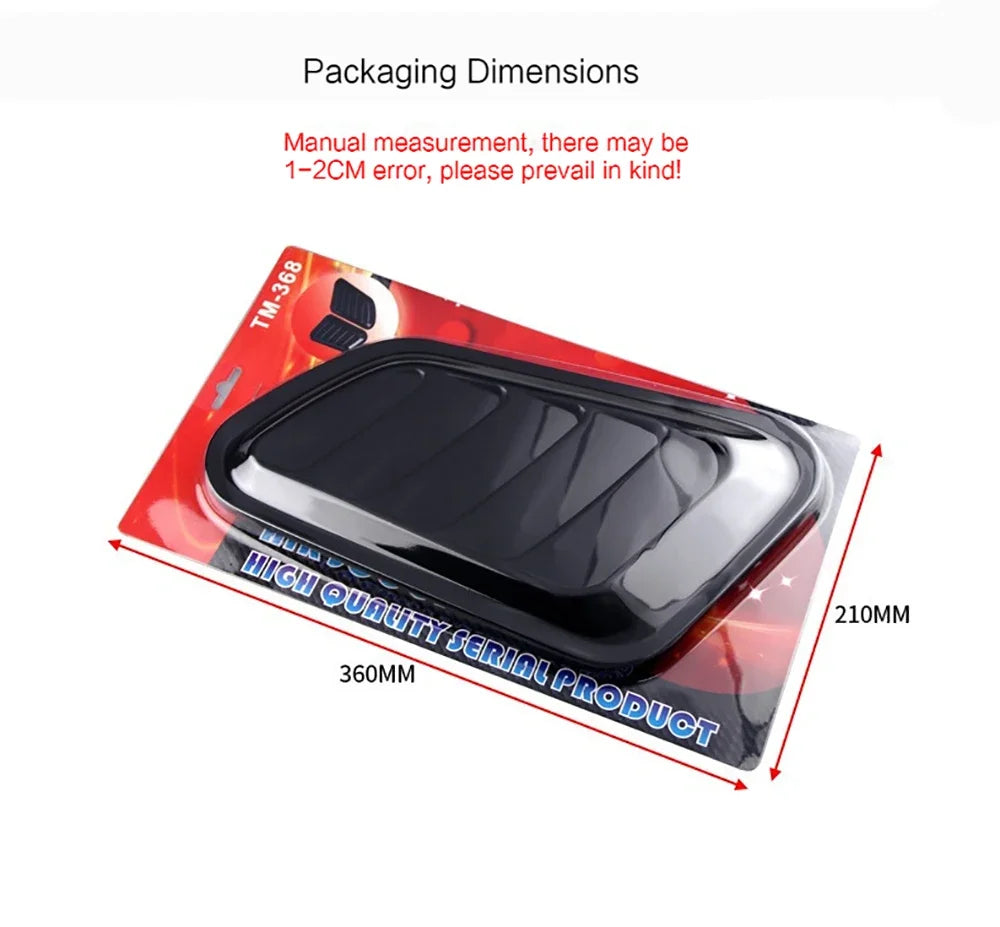2PCS Car Hood Tuning Decoration Stickers Universal Air Intake Auto Hood Scoop Bonnet Vent Cover Carbon Fiber Decoration Styling