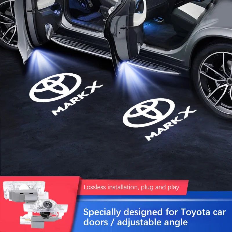 LED For Toyota Reiz Welcome Light Toyota Car Door Light 2pcs Reiz Courtesy Light For Toyota Reiz Mark X Prado Avalon Puddle Lamp
